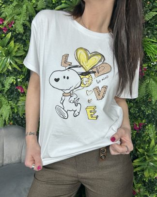 T-Shirt Snoopy Heart Midi Gialla