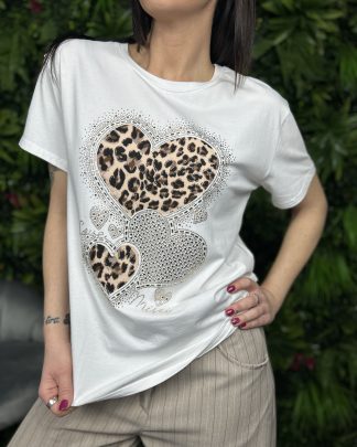 T-Shirt Cuore Roar midi bianca
