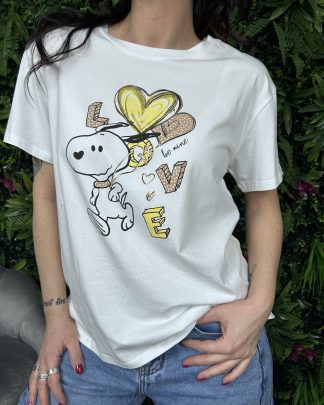 T-Shirt Snoopy Heart Midi Gialla
