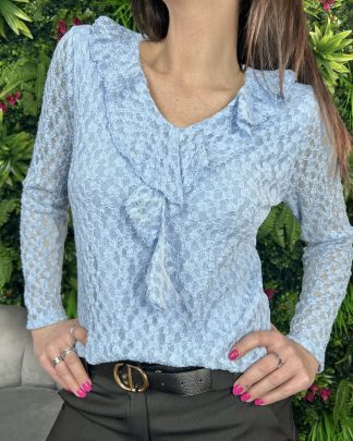 Blusa Pizzo Veronic azzurra