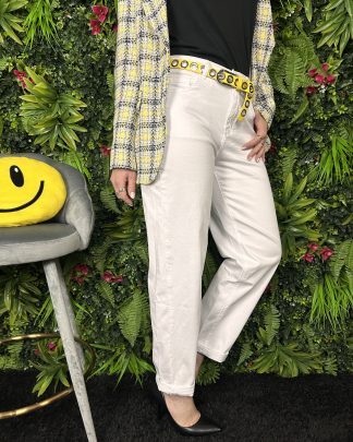 Pantalone Momfit 8058 bianco