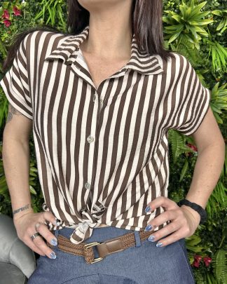 Camicia Strype Marrone