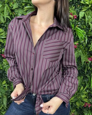 Camicia Millerighe Borgogna