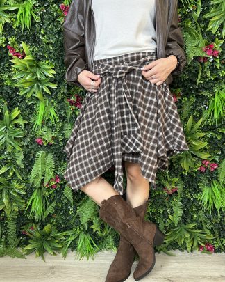 Gonnellina Trend check marrone
